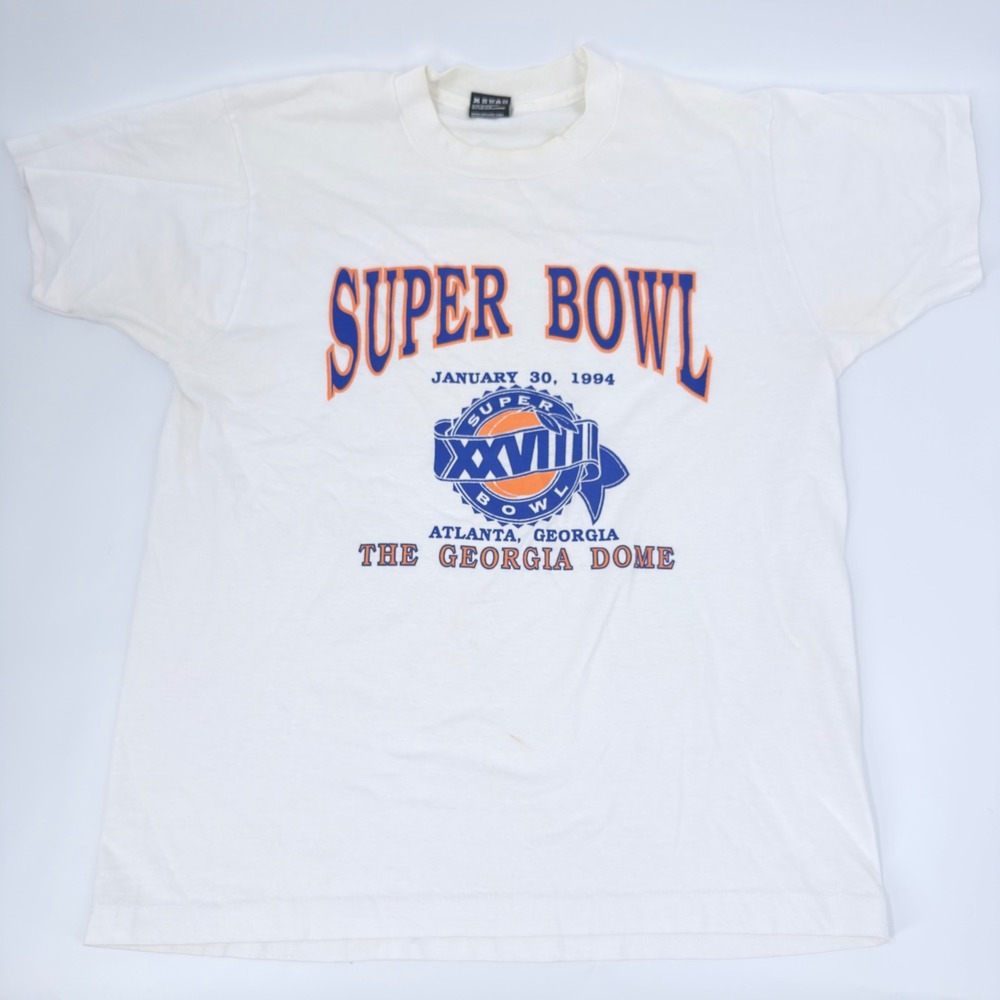 Fruit of the Loom Super Bowl XXVIII T Shirt 1994 Vintage Mens Large White
